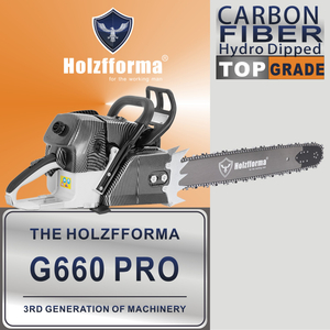 92cc Holzfforma G660 PRO Top Grade Chainsaw Power Head With Walbro Carburetor Italy Tech Nikasil Cylinder Meteor Piston Caber Ring NGK Plug Tank Protective Guard Larger and Stronger Sprocket Cover