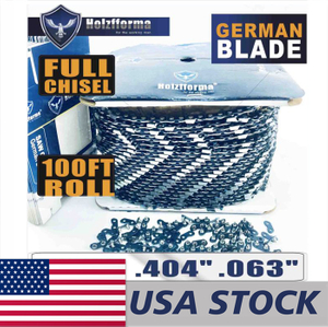US STOCK - Holzfforma® 100FT Roll .404” .063” Full Chisel Saw Chain With 40 Sets Matched Connecting links and 25 Boxes 2-4 Days Delivery Time Fast Shipping For US Customers Only