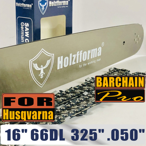 Holzfforma® 16Inch Guide Bar &Saw Chain Combo .325 .050 66DL For Husqvarna 36 41 50 51 55 336 340 345 350 351 353 346xp 435 440 445 450 455 460 Poulan
