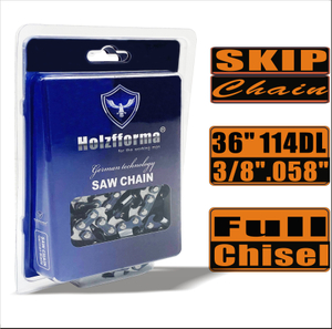 Holzfforma® Skip Chain Full Chisel 3/8'' .058'' 36inch 114DL Chainsaw Saw Chain Top Quality German Blades and Links