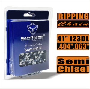 Holzfforma® Ripping Chain Semi Chisel .404'' .063'' 41inch 123DL Chainsaw Saw Chain Top Quality German Blades and Links