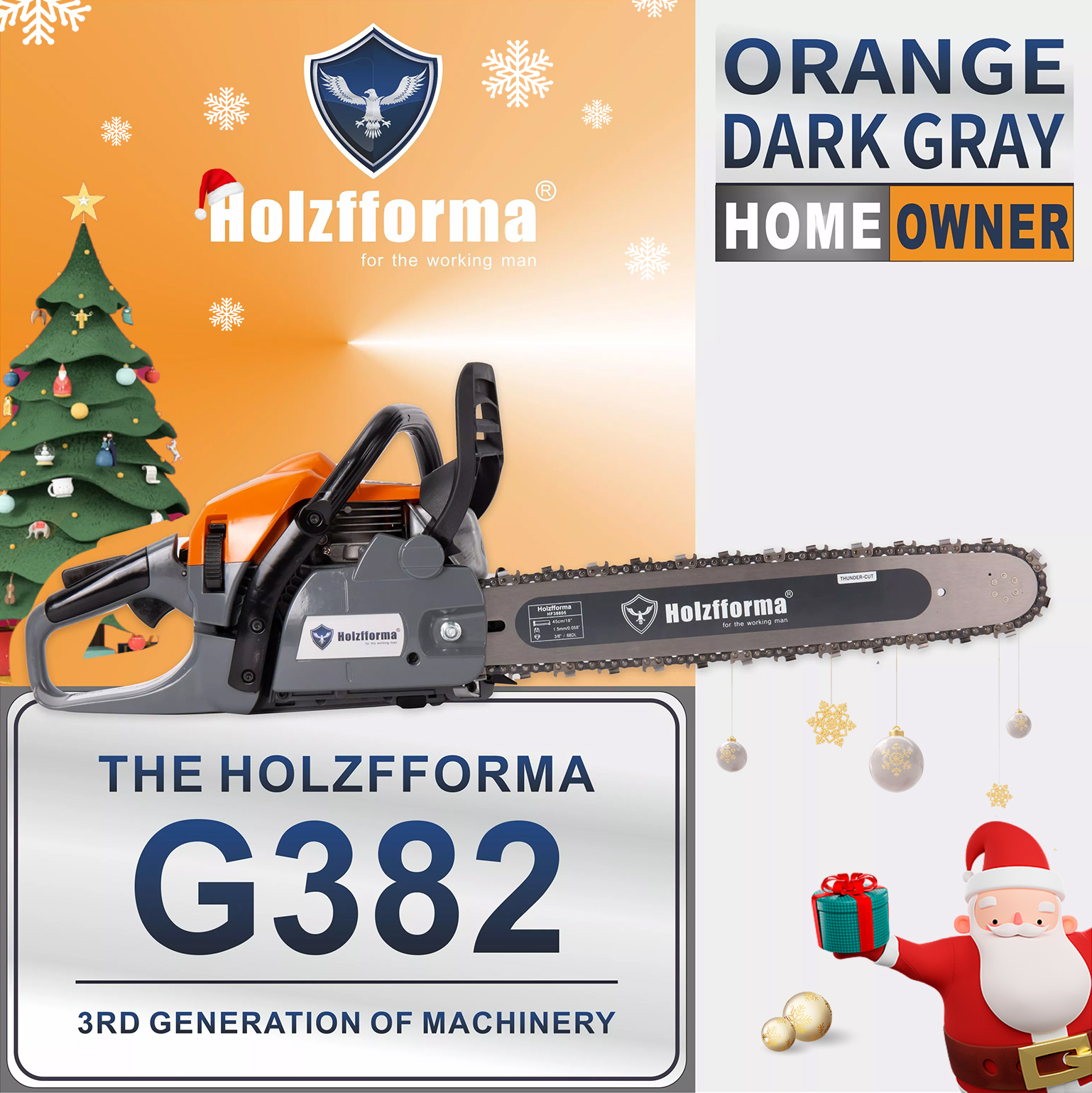 50.2cc Holzfforma G382 Chainsaw Power head Only All Parts Are
