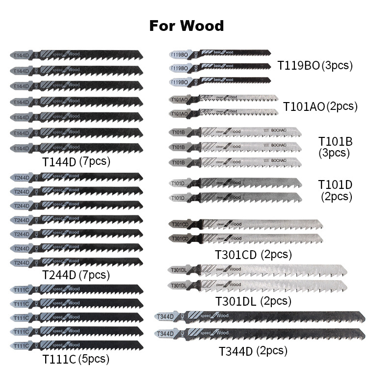 48pcs Reciprocating Saw Blade Set Jigsaw Blade For Wood Metal Cutting