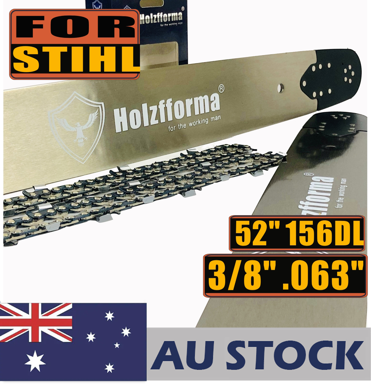 AU STOCK only to AU ADDRESS - Holzfforma 52inch 3/8” .063” 156DL Guide Bar & Saw Chain For MS440 MS441 MS460 MS660 MS661 MS650 Chainsaw 2-4 Days Delivery Time Fast Shipping For AU Customers Only
