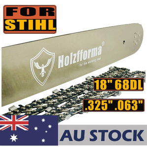 AU STOCK only to AU ADDRESS - Holzfforma® 18Inch Guide Bar &Saw Chain Combo .325 .063 68DL For Stihl MS170 MS171 MS180 MS181 MS190 MS191T MS192T MS200 MS210 MS211 MS230 MS250 017 018 020 021 023 025 Chainsaw 2-4 Days Delivery Time Fast Shipping For AU Customers Only