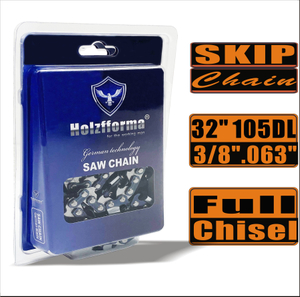 Holzfforma® Skip Chain Full Chisel 3/8'' .063'' 32inch 105DL Chainsaw Saw Chain Top Quality German Blades and Links