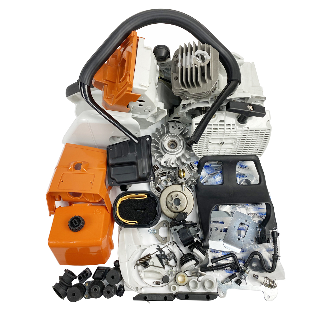 Complete Aftermarket Repair Parts For Holzfforma G444 STIHL MS440 044 Chainsaw Engine Crankcase Gas Fuel Tank Ignition Coil Crankshaft Carburetor Cylinder Piston Recoil Starter Muffler Aftermarket Stihl MS 440 044 Parts