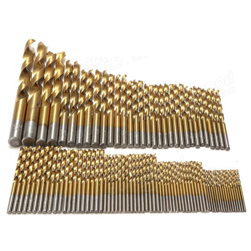 99PCS 1.5mm-10mm HSS Titanium Coated Twist Drill Bits High Speed Steel Drill Bit Set