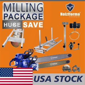 US STOCK - HOLZFFORMA® MILLING PACKAGE Bundle Sale Pick Your 5 Units Mill Equipments, Chainsaw,Chainsaw Mill, Auxiliary Oiler With Winch,9FT Mill Rail,Chain&Bar,High Output Oiler 2-4 Days Delivery Time Fast Shipping For US Customers Only
