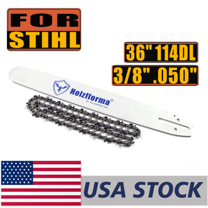 US STOCK - 36 Inch 3/8 .050 114DL Full Chisel Saw Chain and Guide Bar For Stihl MS440 MS441 MS460 MS461 MS660 MS661 044 046 066 Chainsaw 2-4 Days Delivery Time Fast Shipping For US Customers Only