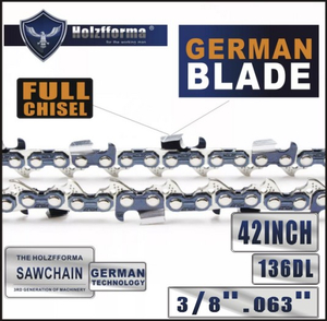 Holzfforma® 42inch 3/8 .063 136DL Full Chisel Chain For Stihl MS440 MS441 MS460 MS461 MS660 MS661 MS650 066 065 064 Husqvarna 61 66 266 268 272 281 288 365 372 385 390 394 395 480 562 570 575 More Chainsaw