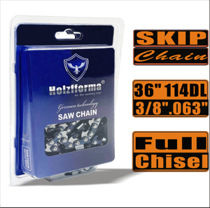 Holzfforma® Skip Chain Full Chisel 3/8'' .063'' 36inch 114DL Chainsaw Saw Chain Top Quality German Blades and Links