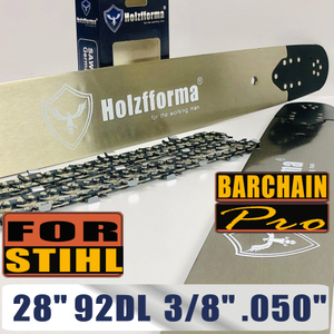 Holzfforma® 28inch 3/8 .050 92DL Bar & Full Chisel Saw Chain Combo For Stihl Chainsaw MS360 MS361 MS362 MS380 MS390 MS440 MS441 MS460 MS461 MS660 MS661 MS650