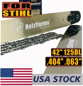 US STOCK - Holzfforma® 42 Inch .404 .063 125Drive Links Guide Bar & Full Chisel Saw Chain Combo For Stihl 088 MS880 070 090 084 076 075 051 050 Chainsaw 2-4 Days Delivery Time Fast Shipping For US Customers Only