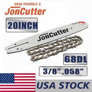US STOCK - 20 inch 3/8 .058 68DL Saw chain and Guide Bar Combo For JonCutter G5800 Chainsaw 2-4 Days Delivery Time Fast Shipping For US Customers Only