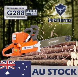AU STOCK only to AU ADDRESS - 87cc Holzfforma® Full Orange G288 Gasoline Chain Saw Power Head Without Guide Bar and Chain Top Quality By Farmertec All parts are For Husqvarna 288 Chainsaw 2-4 Days Delivery Time Fast Shipping For AU Customers Only